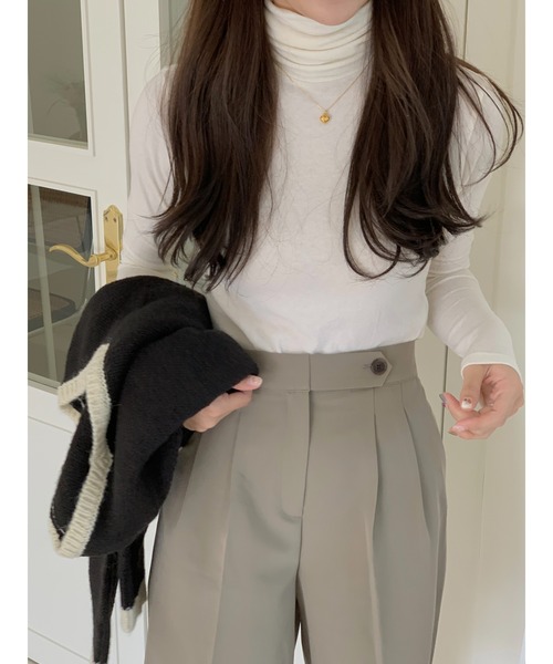 mood for a day（ムードフォーアデイ）の「craft alpaca turtle neck /アルパカタートルネック（Tシャツ/カットソー・レディース・ブラック/ベージュ/ブルー/アイボリー・FREE）」の13枚目の写真