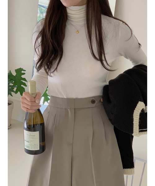 mood for a day（ムードフォーアデイ）の「craft alpaca turtle neck /アルパカタートルネック（Tシャツ/カットソー・レディース・ブラック/ベージュ/ブルー/アイボリー・FREE）」の18枚目の写真