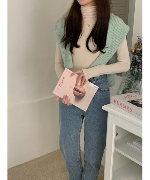 mood for a day（ムードフォーアデイ）の「craft alpaca turtle neck /アルパカタートルネック（Tシャツ/カットソー・レディース・ブラック/ベージュ/ブルー/アイボリー・FREE）」の7枚目の写真