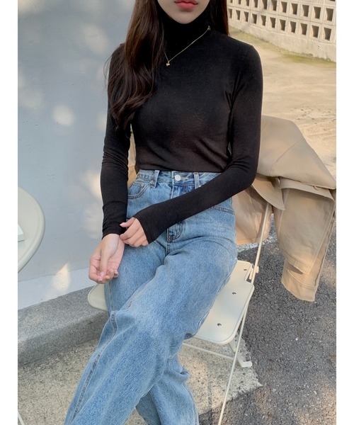 mood for a day（ムードフォーアデイ）の「craft alpaca turtle neck /アルパカタートルネック（Tシャツ/カットソー・レディース・ブラック/ベージュ/ブルー/アイボリー・FREE）」の20枚目の写真