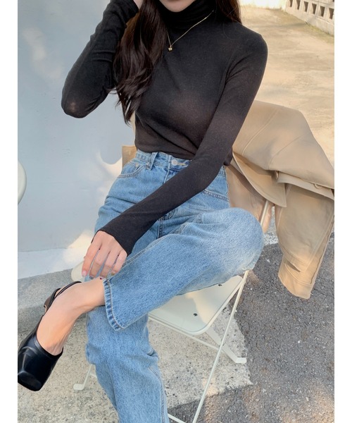 mood for a day（ムードフォーアデイ）の「craft alpaca turtle neck /アルパカタートルネック（Tシャツ/カットソー・レディース・ブラック/ベージュ/ブルー/アイボリー・FREE）」の21枚目の写真