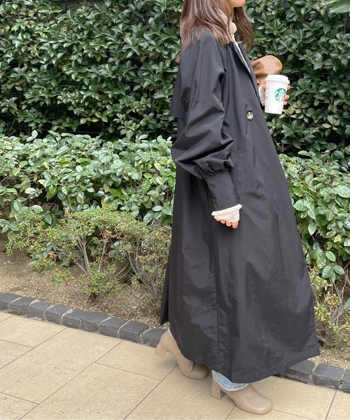 StyleSea(スタイルシー)の「ボリュームスリーブダブルチェスターコート(トレンチコート・レディース・アイボリー/ベージュ/ライトカーキ/ブラック・MEDIUM)」の12枚目の写真