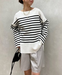 DouDou | パネルボーダーニットプルオーバー(ニット/セーター)