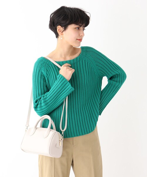 OPAQUE.CLIP（オペークドットクリップ）の「◆ステッチボストンバッグ【2WAY】（ショルダーバッグ・レディース・ブラック/グレー/グリーン・00）」の2枚目の写真