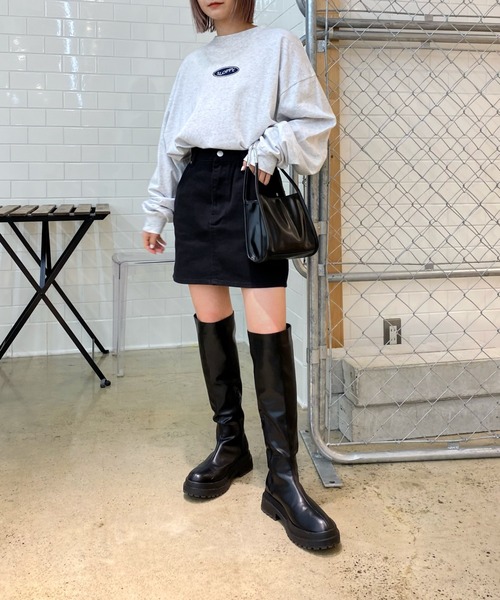 WHO'S WHO gallery(フーズフーギャラリー)の「タンクソールロングブーツ(ブーツ・レディース・ブラック/オフホワイト・LARGE/MEDIUM)」の9枚目の写真