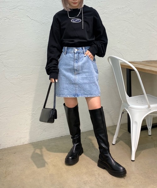 WHO'S WHO gallery(フーズフーギャラリー)の「タンクソールロングブーツ(ブーツ・レディース・ブラック/オフホワイト・LARGE/MEDIUM)」の10枚目の写真