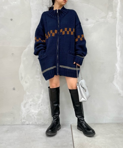 WHO'S WHO gallery(フーズフーギャラリー)の「タンクソールロングブーツ(ブーツ・レディース・ブラック/オフホワイト・LARGE/MEDIUM)」の14枚目の写真