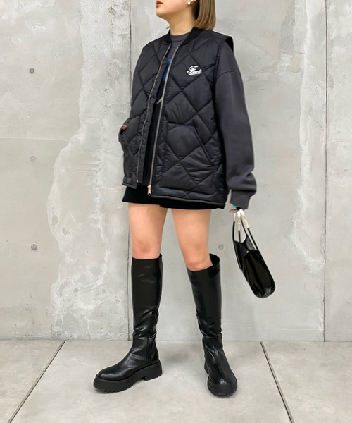 WHO'S WHO gallery(フーズフーギャラリー)の「タンクソールロングブーツ(ブーツ・レディース・ブラック/オフホワイト・LARGE/MEDIUM)」の16枚目の写真