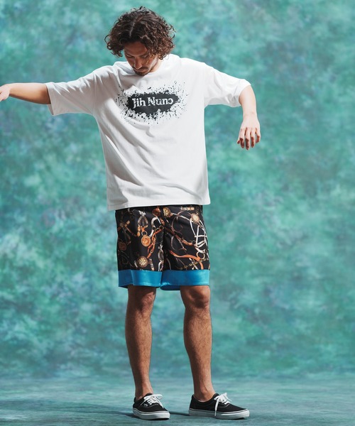Jih Nunc(ジーヌンク)の「mt7714-プリントTシャツ - LOGO SPLUSH -(Tシャツ/カットソー・メンズ・ホワイト/ブラック・S/M/L)」の8枚目の写真