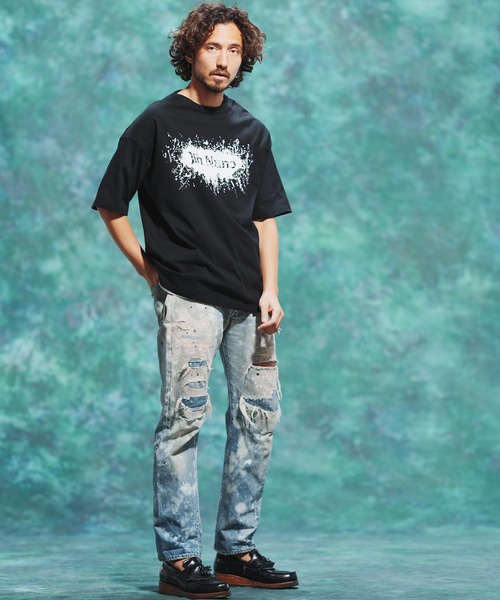 Jih Nunc(ジーヌンク)の「mt7714-プリントTシャツ - LOGO SPLUSH -(Tシャツ/カットソー・メンズ・ホワイト/ブラック・S/M/L)」の19枚目の写真