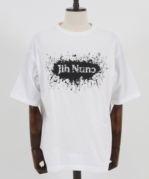 Jih Nunc(ジーヌンク)の「mt7714-プリントTシャツ - LOGO SPLUSH -(Tシャツ/カットソー・メンズ・ホワイト/ブラック・S/M/L)」の22枚目の写真