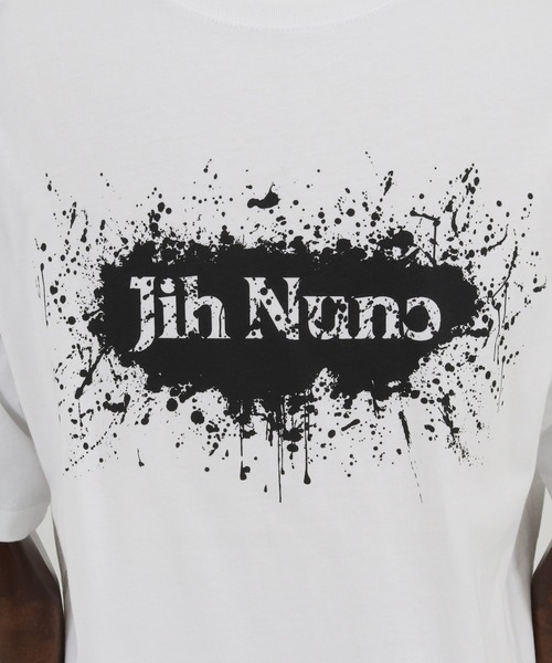 Jih Nunc(ジーヌンク)の「mt7714-プリントTシャツ - LOGO SPLUSH -(Tシャツ/カットソー・メンズ・ホワイト/ブラック・S/M/L)」の12枚目の写真