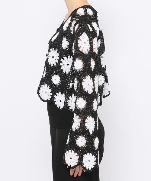 PAGEBOY（ページボーイ）の「バイカラークロシェライクカーディガン（カーディガン/ボレロ・レディース・スカイブルー/ブラック/コーラル・FREE）」の15枚目の写真