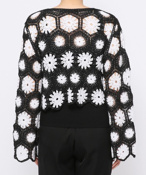 【未使用品】　ローリーズファーム　クロシェライクボレロSS カーディガン PAGEBOY（ページボーイ）の「バイカラークロシェライク