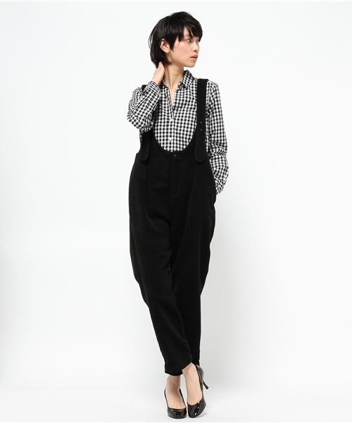 OUTLET（アウトレット）の「【mystic】ウールユッタリサロペット（サロペット/オーバーオール・レディース・グレー/チャコールグレー/ブラック/ブラック系その他・FREE）」の2枚目の写真