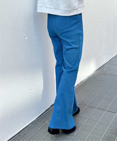 one way（ワンウェイ）の「テレコフレアパンツ（その他パンツ・レディース・ブルー/ブラック/ライトブルー/ライトグリーン・FREE）」の6枚目の写真