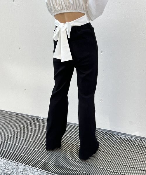 one way（ワンウェイ）の「テレコフレアパンツ（その他パンツ・レディース・ブルー/ブラック/ライトブルー/ライトグリーン・FREE）」の9枚目の写真