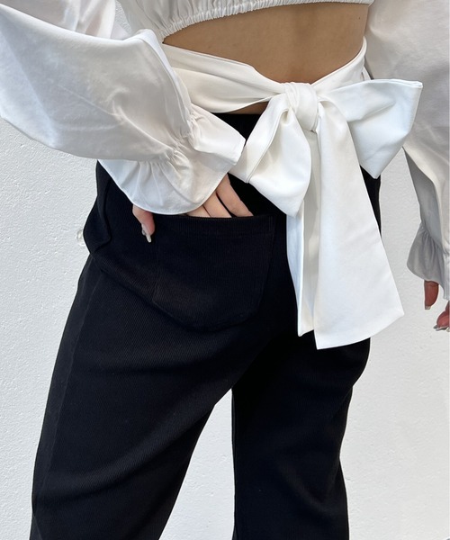 one way（ワンウェイ）の「テレコフレアパンツ（その他パンツ・レディース・ブルー/ブラック/ライトブルー/ライトグリーン・FREE）」の10枚目の写真