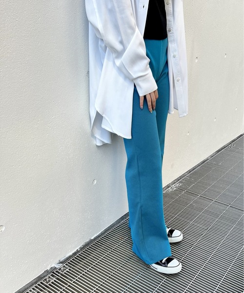 one way（ワンウェイ）の「テレコフレアパンツ（その他パンツ・レディース・ブルー/ブラック/ライトブルー/ライトグリーン・FREE）」の12枚目の写真