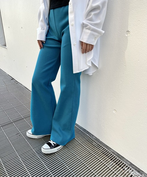 one way（ワンウェイ）の「テレコフレアパンツ（その他パンツ・レディース・ブルー/ブラック/ライトブルー/ライトグリーン・FREE）」の13枚目の写真