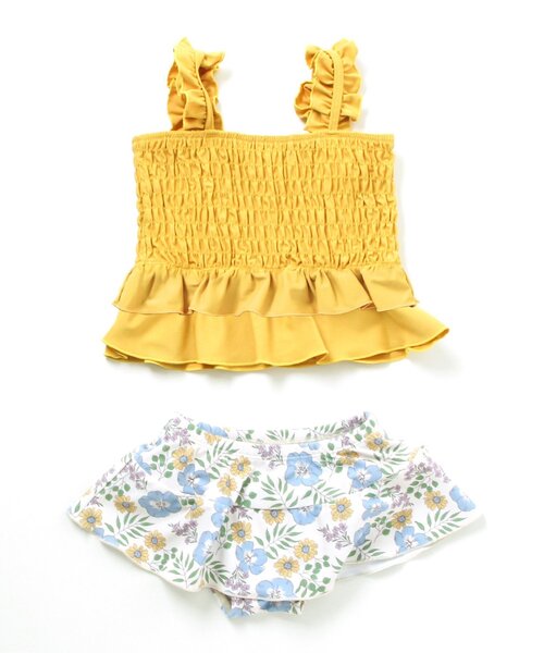 apres les cours(アプレレクール)の「トロピカル柄セパレート水着_UVカット(水着・キッズ・イエロー/オレンジ・110/120/90/100/80/130/140)」の10枚目の写真