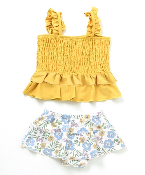 apres les cours(アプレレクール)の「トロピカル柄セパレート水着_UVカット(水着・キッズ・イエロー/オレンジ・110/120/90/100/80/130/140)」の8枚目の写真