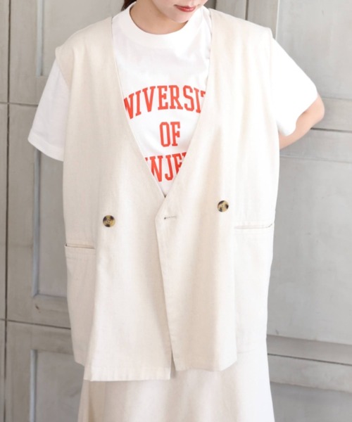 moment+（モーメントプラス）の「コットンリネンセットアップ（ノーカラージレベスト＆マーメイドフレアスカート）（セットアップ・レディース・ベージュ/カーキ/モカ/ナチュラル・M）」の22枚目の写真