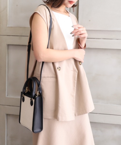 moment+（モーメントプラス）の「コットンリネンセットアップ（ノーカラージレベスト＆マーメイドフレアスカート）（セットアップ・レディース・ベージュ/カーキ/モカ/ナチュラル・M）」の16枚目の写真