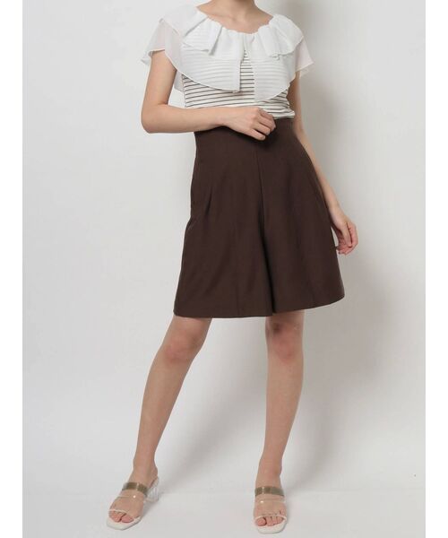 MERCURYDUO（マーキュリーデュオ）の「2WAYラッフルカラードッキングカットソー（Tシャツ/カットソー・レディース・ブラウン/その他1/オフホワイト・FREE）」の15枚目の写真