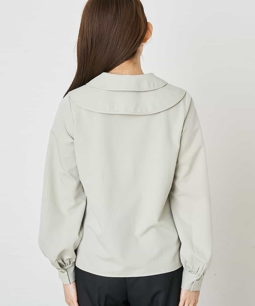 A de a.v.v（アードアー・ヴェ・ヴェ）の「二重襟リボンブラウス（シャツ/ブラウス・レディース・ホワイト/グリーン・38/36）」の13枚目の写真