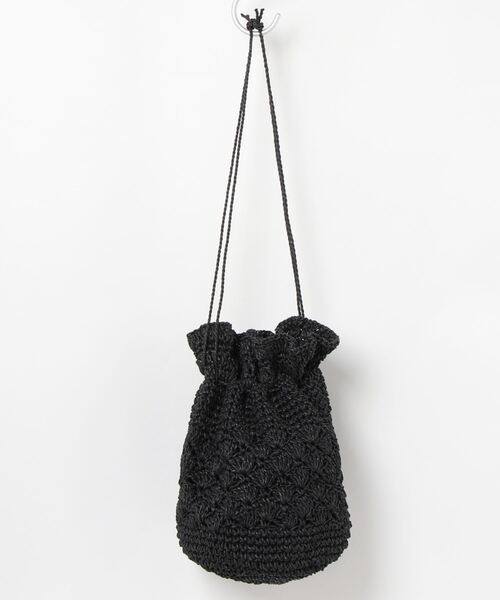 Samansa Mos2(サマンサ モスモス)の「ペーパー巾着バッグ(エコバッグ/サブバッグ・レディース・ベージュ/チャコール・フリ-)」の3枚目の写真