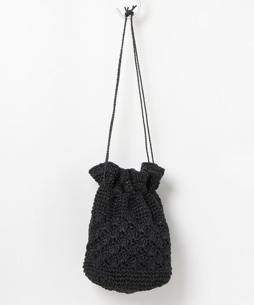 Samansa Mos2(サマンサ モスモス)の「ペーパー巾着バッグ(エコバッグ/サブバッグ・レディース・ベージュ/チャコール・フリ-)」の9枚目の写真