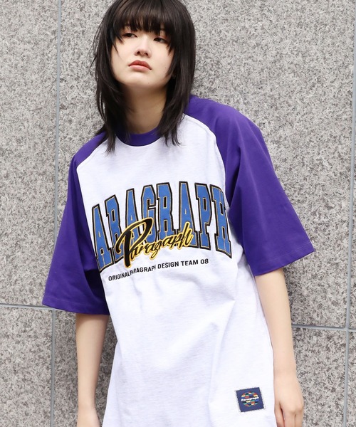 Paragraph(パラグラフ)の「Paragraph/パラグラフ Raglan sleeve Arch logo T ラグランスリーブTシャツ(Tシャツ/カットソー・メンズ・ネイビー/ブラック/レッド/パープル/グリーン・FREE)」の12枚目の写真