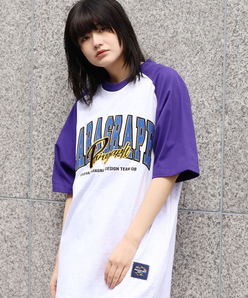 Paragraph(パラグラフ)の「Paragraph/パラグラフ Raglan sleeve Arch logo T ラグランスリーブTシャツ(Tシャツ/カットソー・メンズ・ネイビー/ブラック/レッド/パープル/グリーン・FREE)」の13枚目の写真