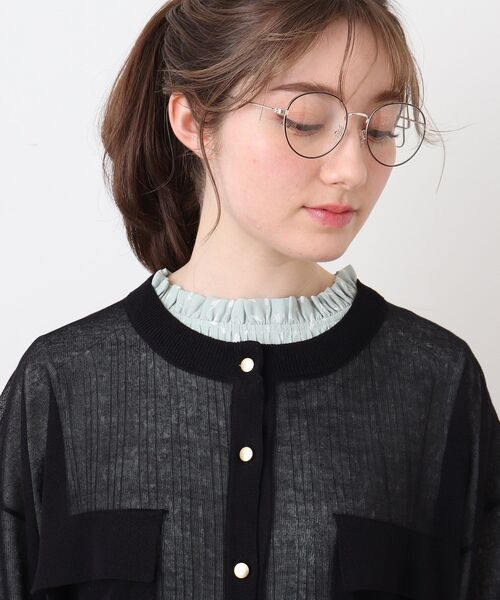 DRESKIP（ドレスキップ）の「◆【洗える】シアーシャツ風レビータニットカーディガン（カーディガン/ボレロ・レディース・ブラック/オリーブ/ライトベージュ/ピンク系・02/03）」の11枚目の写真