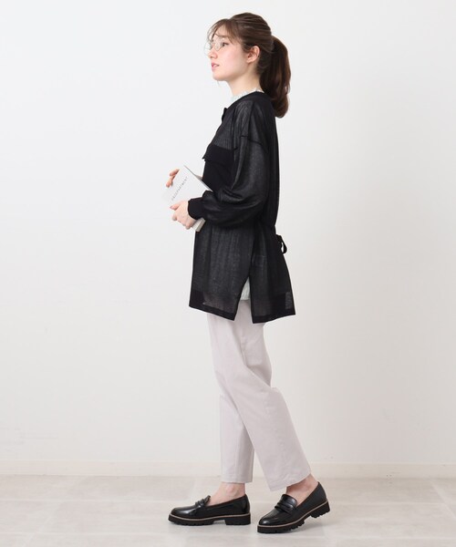 DRESKIP（ドレスキップ）の「◆【洗える】シアーシャツ風レビータニットカーディガン（カーディガン/ボレロ・レディース・ブラック/オリーブ/ライトベージュ/ピンク系・02/03）」の17枚目の写真