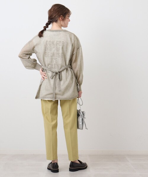 DRESKIP（ドレスキップ）の「◆【洗える】シアーシャツ風レビータニットカーディガン（カーディガン/ボレロ・レディース・ブラック/オリーブ/ライトベージュ/ピンク系・02/03）」の18枚目の写真