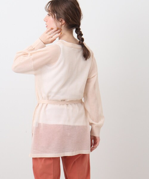 DRESKIP（ドレスキップ）の「◆【洗える】シアーシャツ風レビータニットカーディガン（カーディガン/ボレロ・レディース・ブラック/オリーブ/ライトベージュ/ピンク系・02/03）」の14枚目の写真