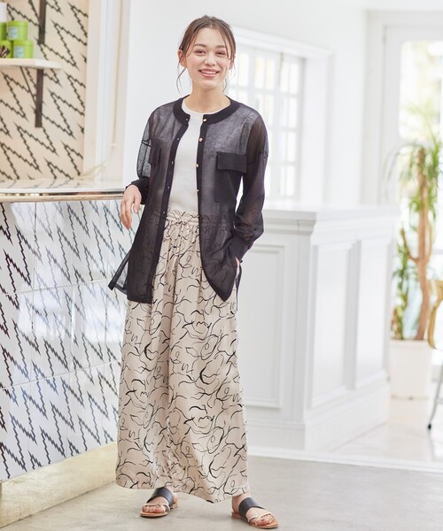 DRESKIP（ドレスキップ）の「◆【洗える】シアーシャツ風レビータニットカーディガン（カーディガン/ボレロ・レディース・ブラック/オリーブ/ライトベージュ/ピンク系・02/03）」の15枚目の写真