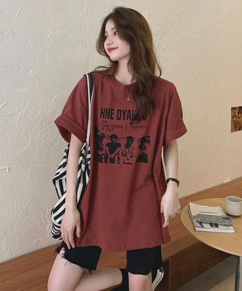 Bifrost（ビフレスト）の「フォトプリントTシャツ（Tシャツ/カットソー・レディース・ベージュ/レッド/グレー・F）」の9枚目の写真