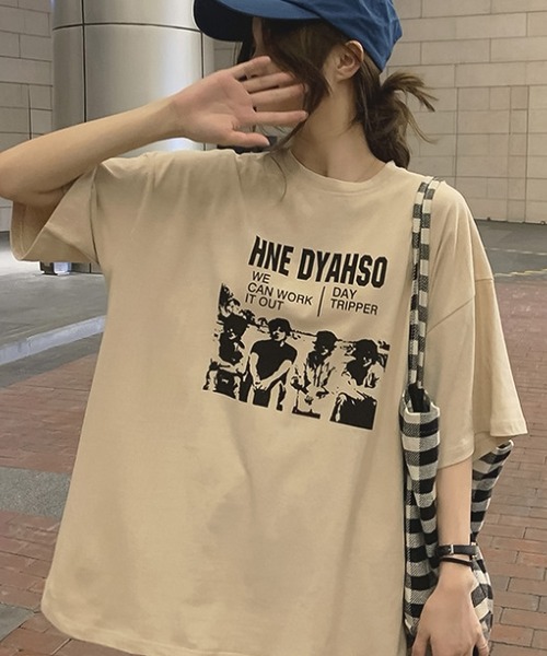 Bifrost（ビフレスト）の「フォトプリントTシャツ（Tシャツ/カットソー・レディース・ベージュ/レッド/グレー・F）」の7枚目の写真
