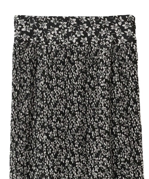 CLANE(クラネ)の「【CLANE/クラネ】PLEATS FLORET SKIRT/プリーツフローレットスカート 12109-6092(スカート・レディース・ブラック/グリーン・0/1)」の4枚目の写真
