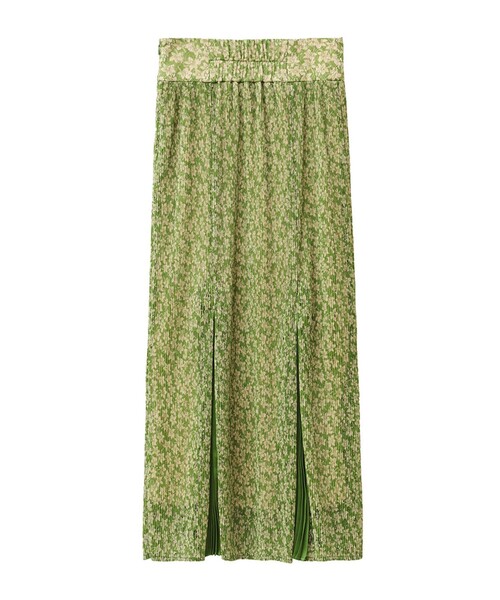 CLANE(クラネ)の「【CLANE/クラネ】PLEATS FLORET SKIRT/プリーツフローレットスカート 12109-6092(スカート・レディース・ブラック/グリーン・0/1)」の7枚目の写真