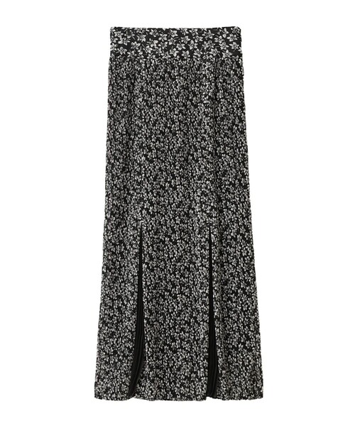 CLANE(クラネ)の「【CLANE/クラネ】PLEATS FLORET SKIRT/プリーツフローレットスカート 12109-6092(スカート・レディース・ブラック/グリーン・0/1)」の2枚目の写真