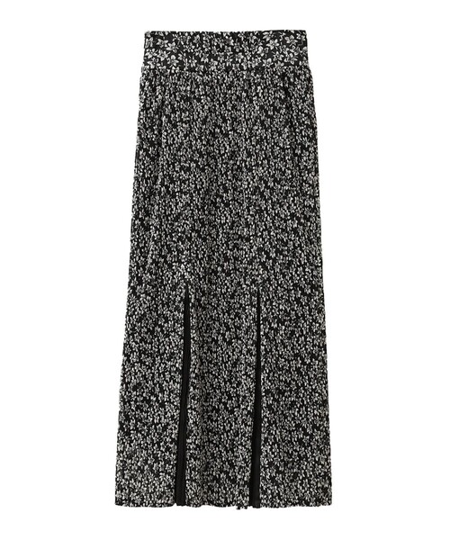 CLANE(クラネ)の「【CLANE/クラネ】PLEATS FLORET SKIRT/プリーツフローレットスカート 12109-6092(スカート・レディース・ブラック/グリーン・0/1)」の3枚目の写真