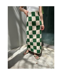 BLACK BY MOUSSY | block crochet knit skirt（ブロッククロシェニットスカート）(スカート)