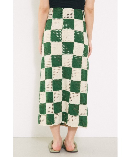 BLACK BY MOUSSY（ブラックバイマウジー）の「block crochet knit skirt（ブロッククロシェニットスカート）（スカート・レディース・アイボリー/グリーン系その他・FREE）」の18枚目の写真