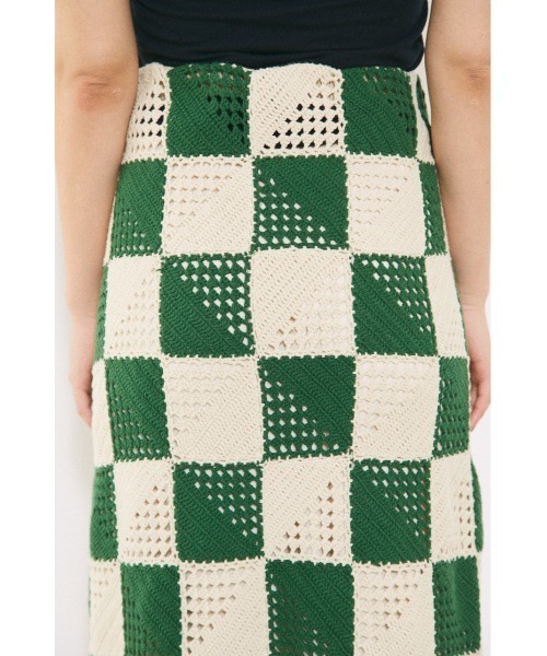 BLACK BY MOUSSY（ブラックバイマウジー）の「block crochet knit skirt（ブロッククロシェニットスカート）（スカート・レディース・アイボリー/グリーン系その他・FREE）」の20枚目の写真