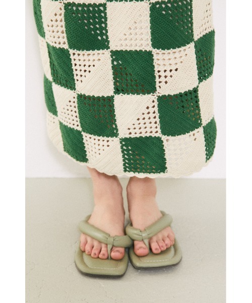 BLACK BY MOUSSY（ブラックバイマウジー）の「block crochet knit skirt（ブロッククロシェニットスカート）（スカート・レディース・アイボリー/グリーン系その他・FREE）」の21枚目の写真