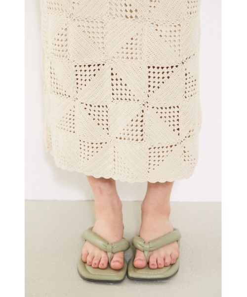 BLACK BY MOUSSY（ブラックバイマウジー）の「block crochet knit skirt（ブロッククロシェニットスカート）（スカート・レディース・アイボリー/グリーン系その他・FREE）」の10枚目の写真